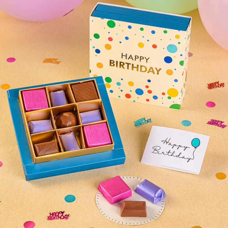 9 Assorted Classic Chocolates in Birthday Printed Box