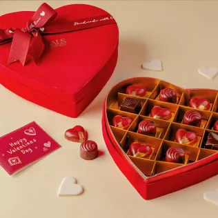 Heart-Shaped Red Velvet Bon Bon Gift Box