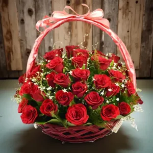 Crimson Love Basket