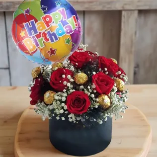 Ferrero & Imported Roses Birthday Box