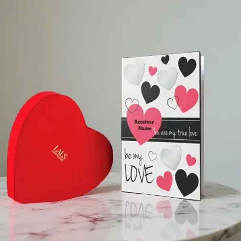 Personalised Velvet Heart Chocolate Box