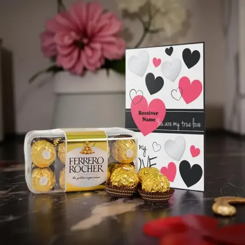 Personalised Love Card with Ferrero Box