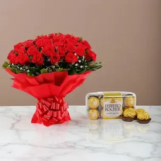 Red Roses & Ferrero Classic Combo