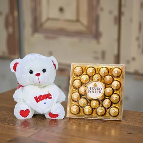 Teddy Bear & Ferrero Sweet Combo